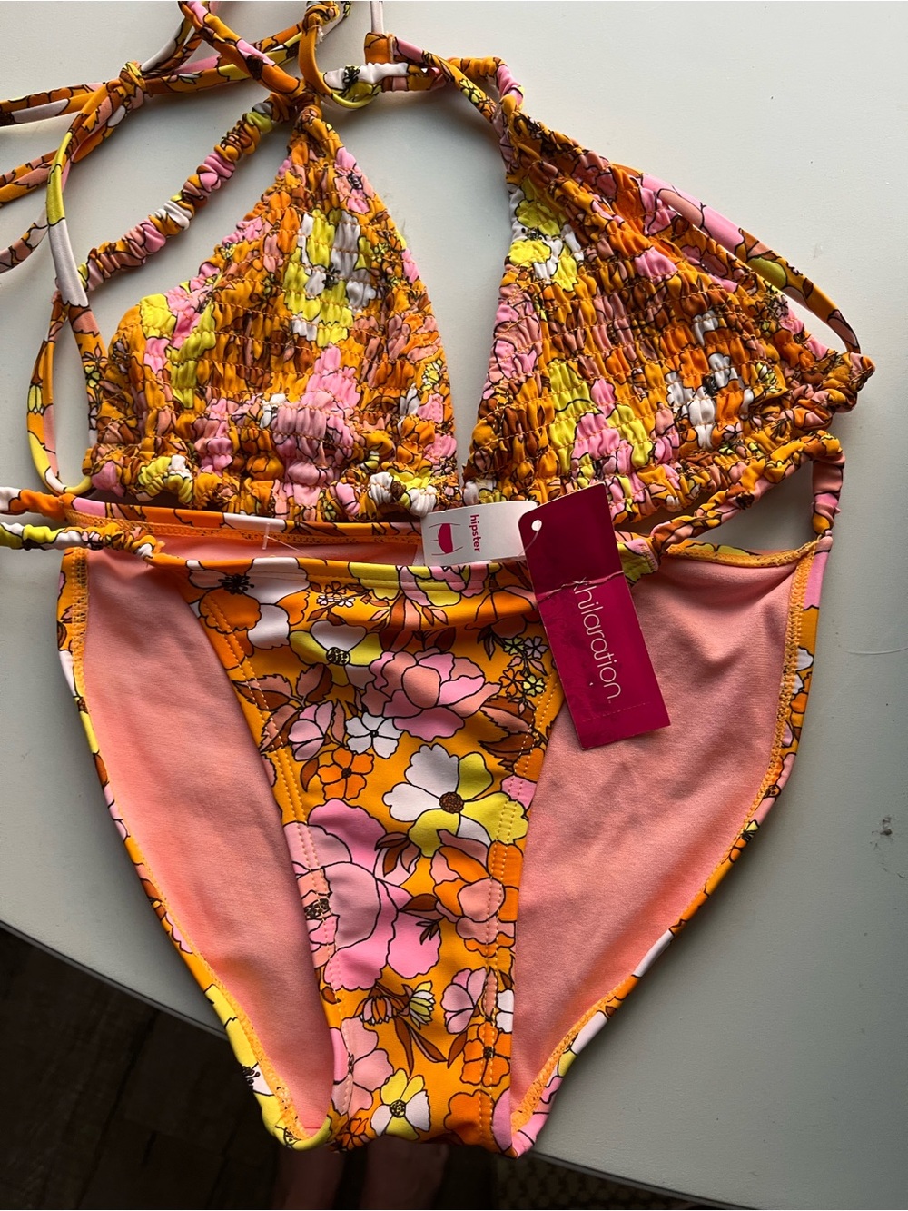 Billabong Orange, Pink & Yellow Floral Women's Two-Piece Bikini